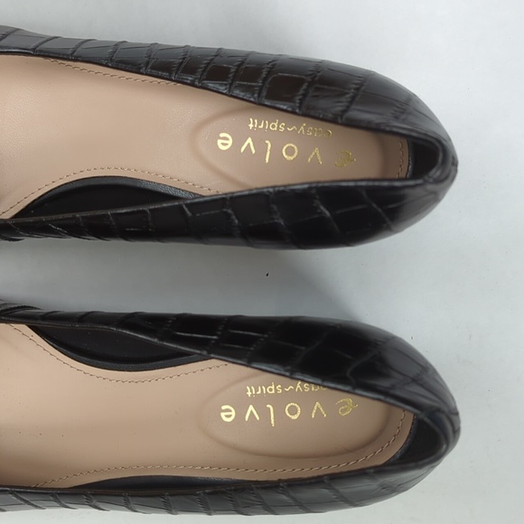 Easy Spirit Evolve Robin Crocodile Print Chunky Block Pump 10M Black - Picture 3 of 16